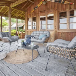 Juego de Jardín PAOPAO gris graphite 4 plazas