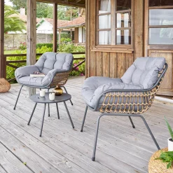 Juego de jardín PAOPAO gris graphite 2 plazas