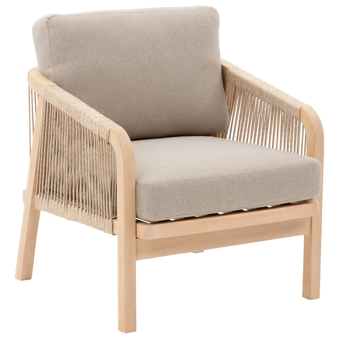 Juego de jardín PAPOUASIE gris de madera acacia