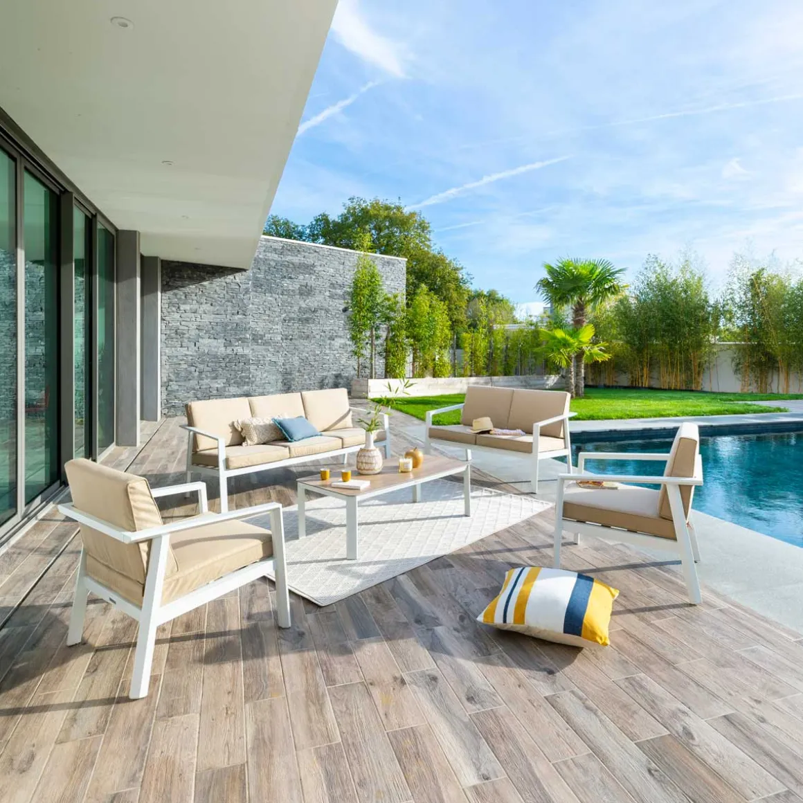 Juego de jardín PAVANE blanco