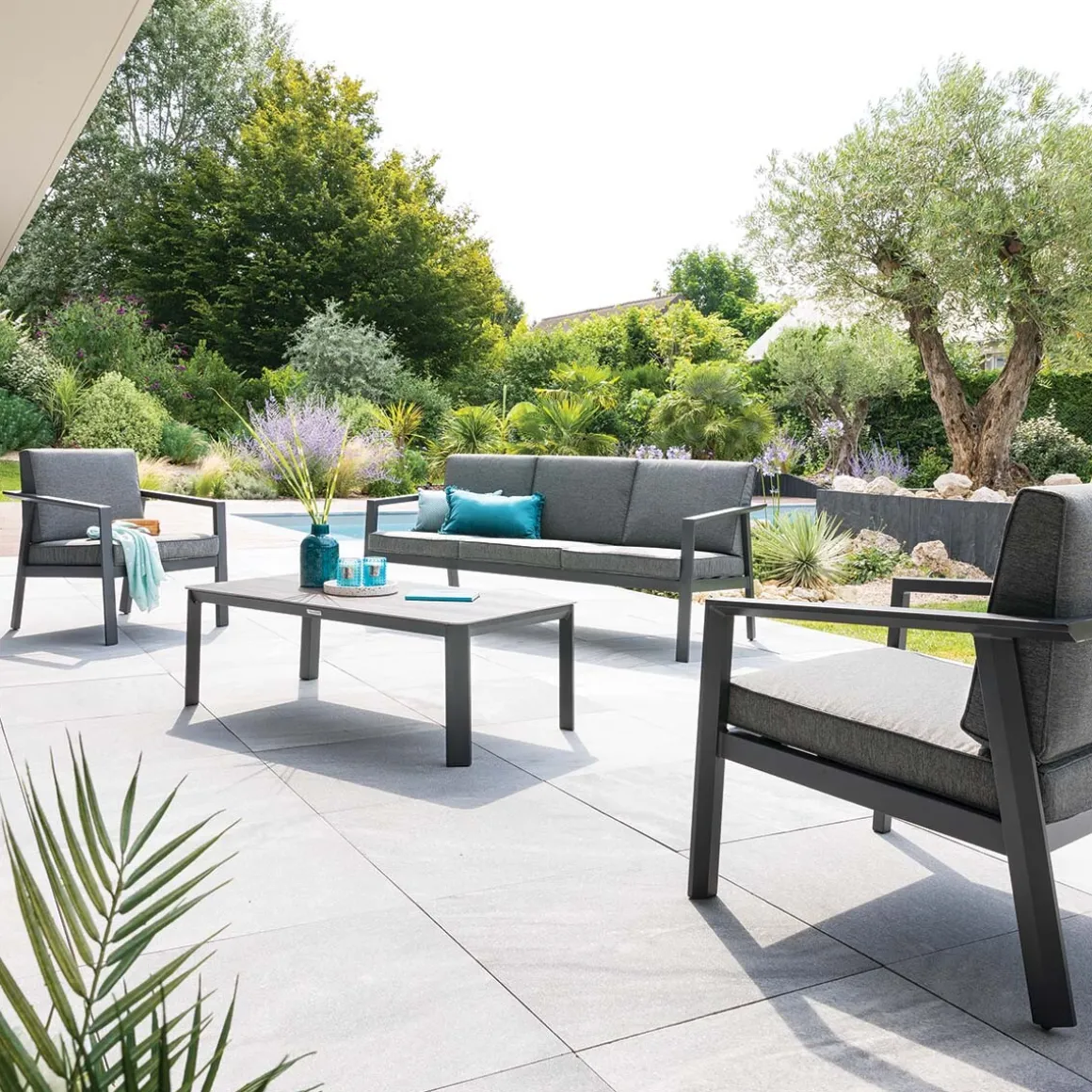 Juego de jardín PAVANE gris graphite