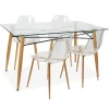 Juego de mesa con tapa vidrio + 4 sillas VANITY