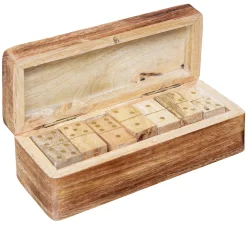 Juego dominó con caja de madera mango