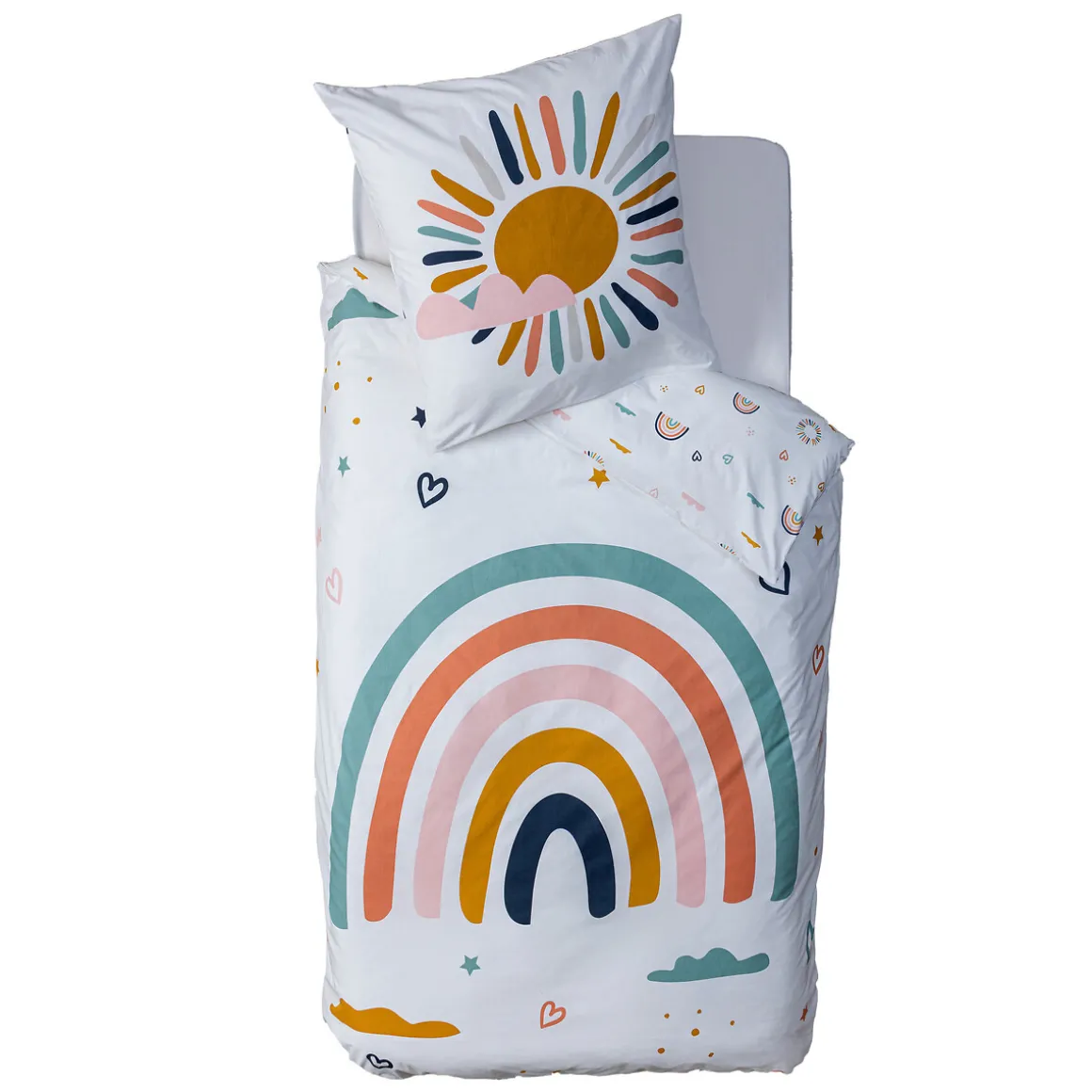 Juego Funda Nórdica Y De Cojín Arco Iris 140x200cm