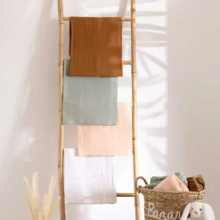 Juego funda nórdica y funda de cojín de gasa rosa