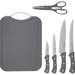 Juego Tabla De Cortar+4 Cuchillos