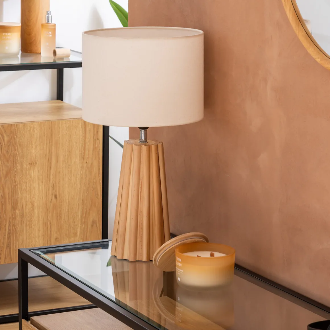 Lámpara de mesa ADON beige 53cm