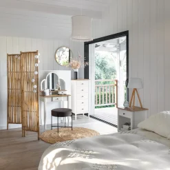 Lámpara De Mesa Bahi Blanca Bambú 55Cm