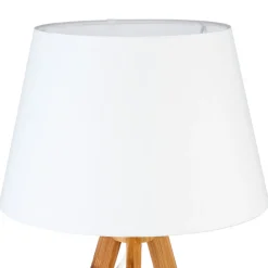 Lámpara De Mesa Bahi Blanca Bambú 55Cm