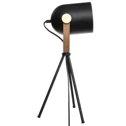 Lámpara de mesa BIL negra de metal con trípode