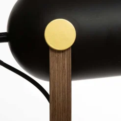 Lámpara de mesa BIL negra de metal con trípode