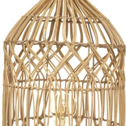 Lámpara De Mesa De Ratán Beige 55cm