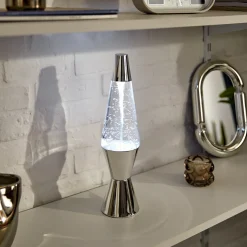 Lámpara de mesa LAVA plateada 36,5x9cm