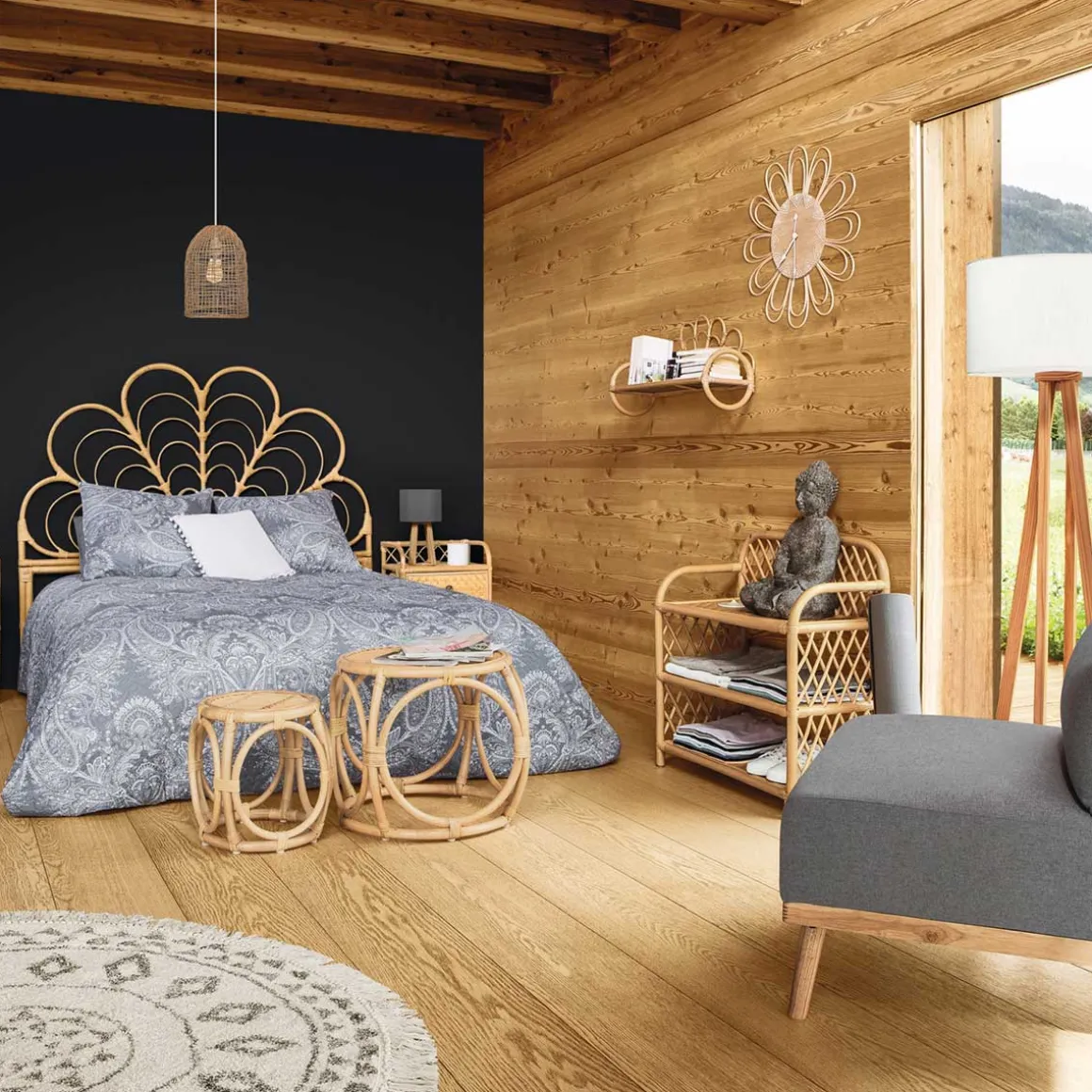 Lámpara De Mesa Molu Gris 20x34.5Cm