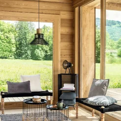 Lámpara De Mesa Rodo Negra De Metal 31Cm