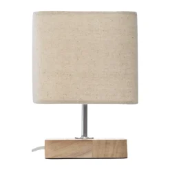 Lámpara de mesa TOXEY marfil de madera de pino