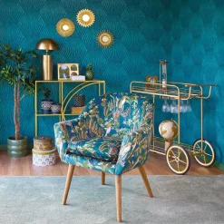 Lámpara de mesa ULYSSE metálica dorada 50cm