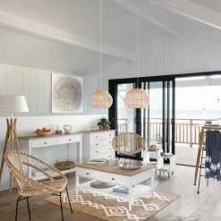 Lámpara De Pie Kalo Beige De Bambú 156Cm