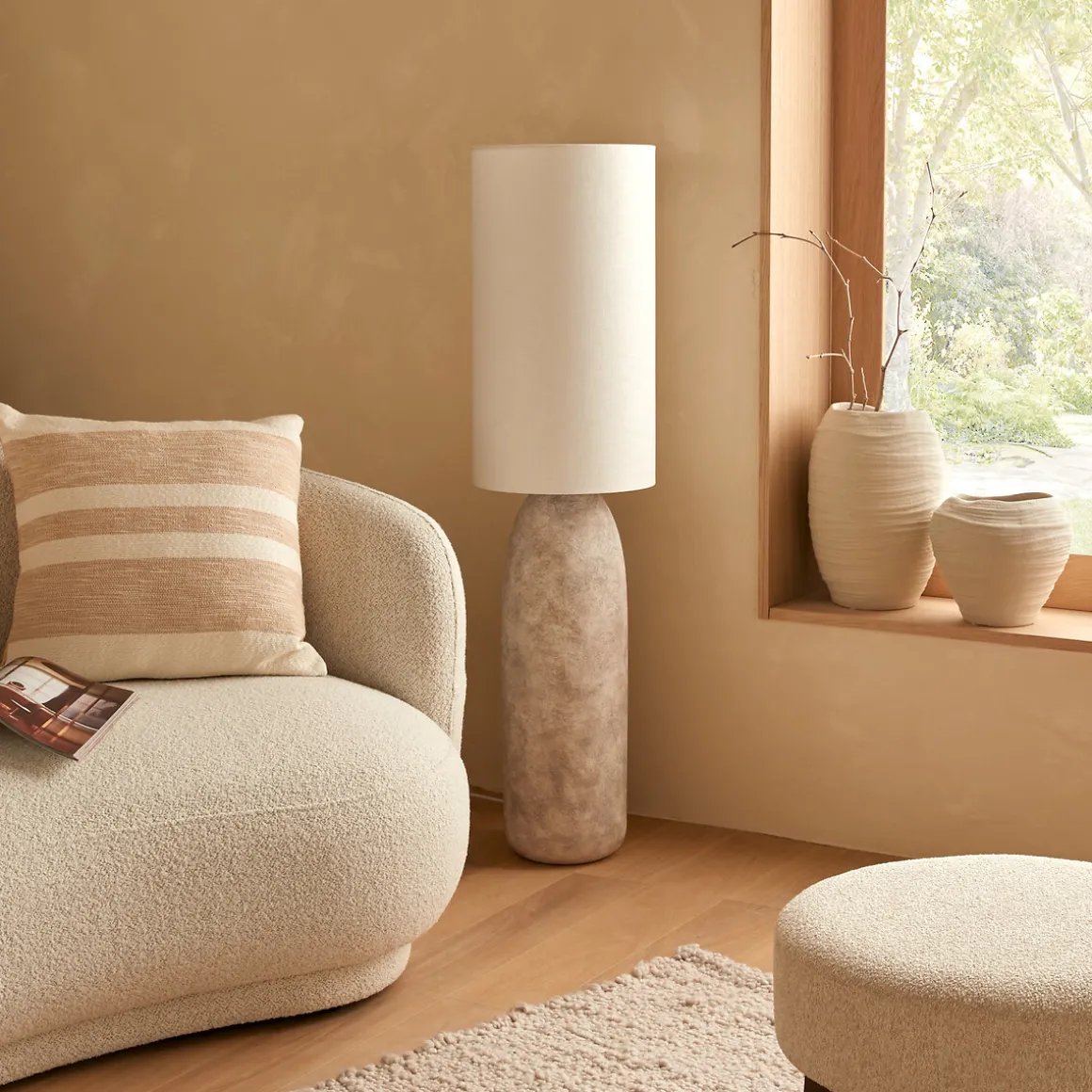 Lámpara de pie KEYAH gris 111cm