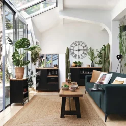 Lámpara De Pie Metal Negra 136Cm