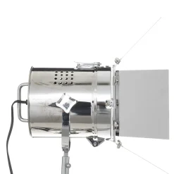 Lámpara De Pie Rio Negro y Plateado De Metal