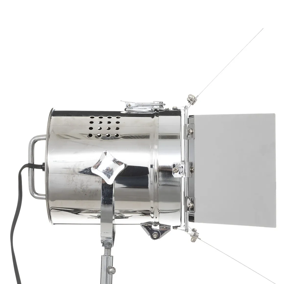 Lámpara De Pie Rio Negro y Plateado De Metal