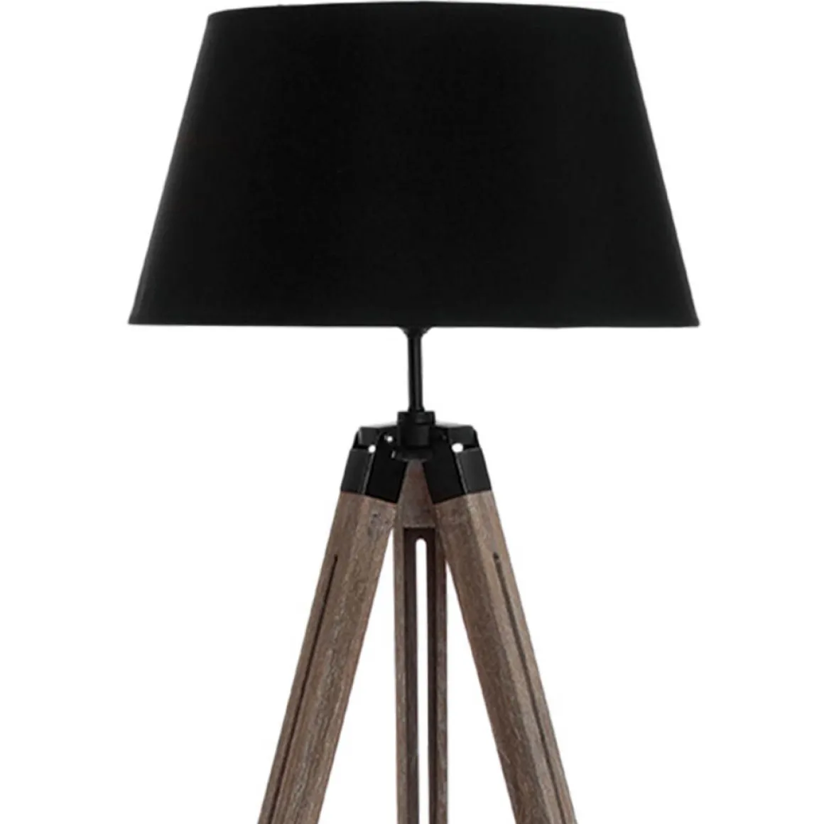 Lámpara De Pie Runo Negra Trípode 145Cm