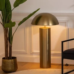 Lámpara de pie ULYSSE dorada de metal 97cm