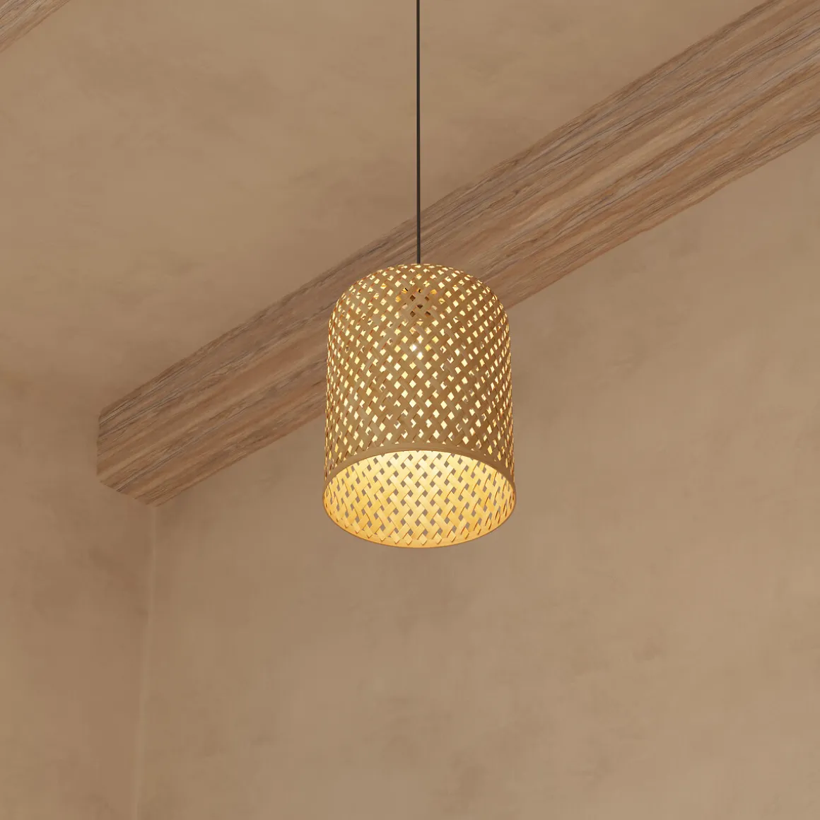 Lámpara de techo ALI beige de bambú 28cm