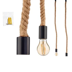 Lámpara De Techo De Cuerda Con Bombilla