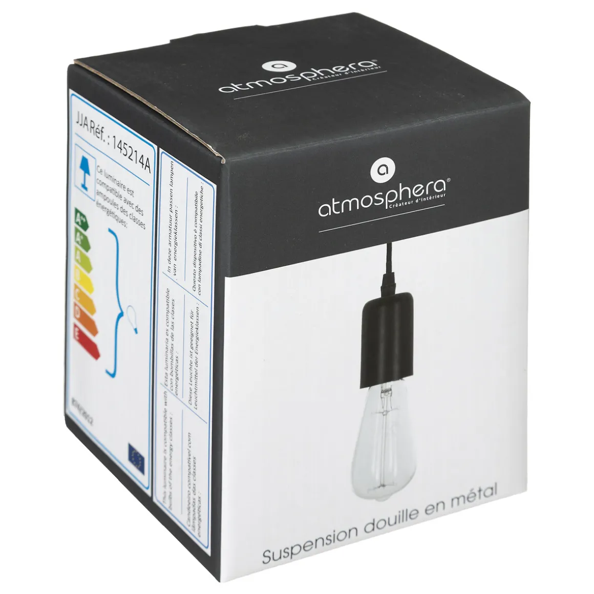 Lámpara de techo de metal negra