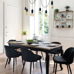 Lámpara De Techo Fil Negra 5x8/15/200Cm