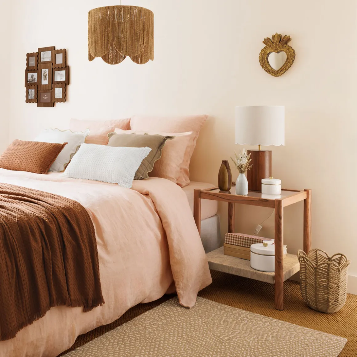 Lámpara De Techo Janice Beige De Yute 38cm