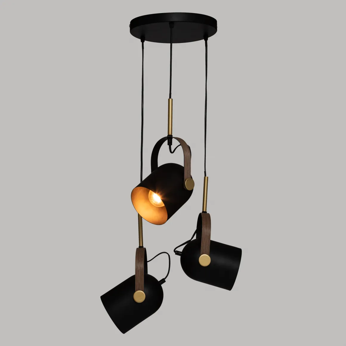 Lámpara De Techo Metal Negra 25x83Cm