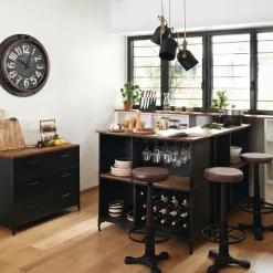 Lámpara De Techo Metal Negra 25x83Cm