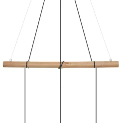 Lámpara de techo TIMMY negra de metal y madeira