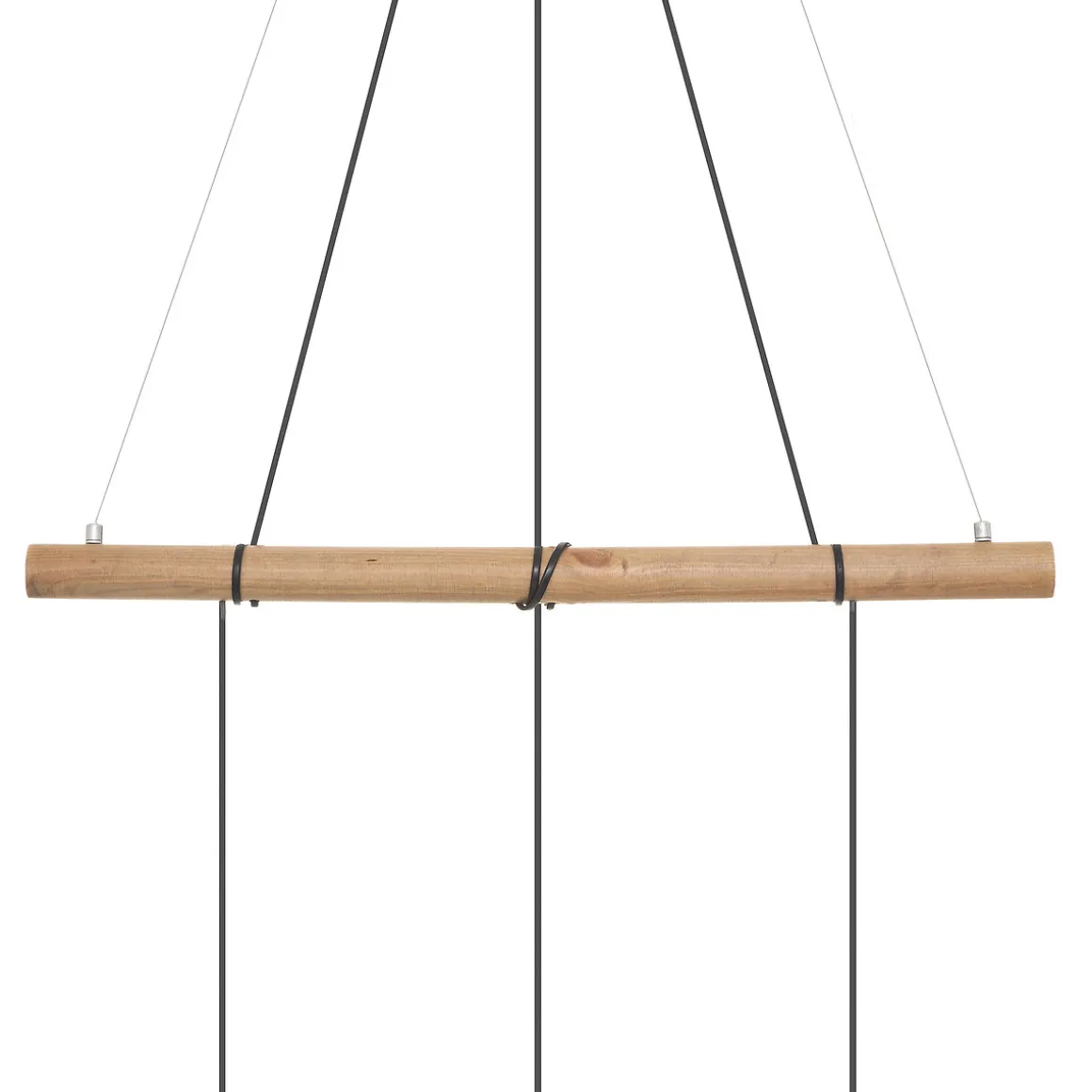 Lámpara de techo TIMMY negra de metal y madeira