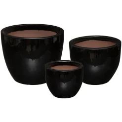Maceta Cerámica Negra Tam. 2/3 29.5x24