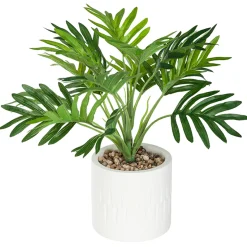 Maceta De Cemento Blanco C/Palmera