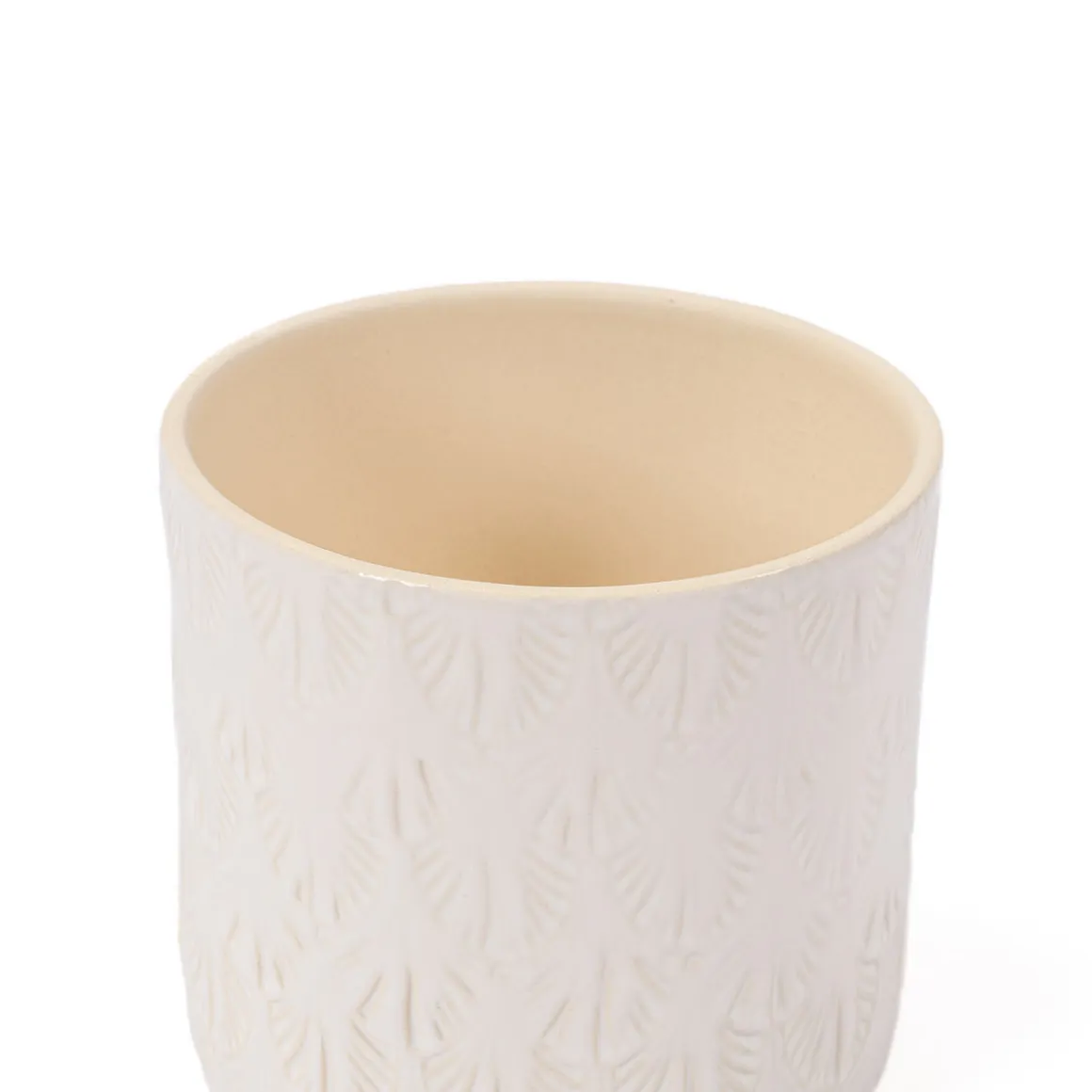 Maceta De Cerámica Blanca 14.5x12.8Cm