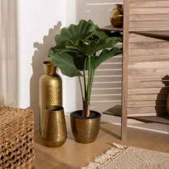 Maceta Dorada Metálica Oasis 18Cm