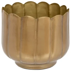 Maceta Flo Dorada De Metal
