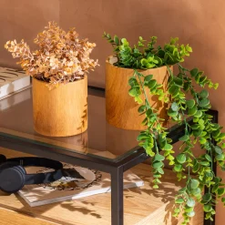 Maceta SOA de cerámica efecto madera 13,4cm