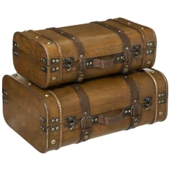 Maleta De Madera Decorativa 40.5x23.5x15