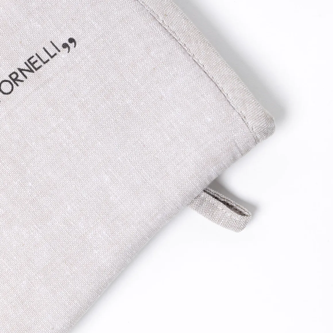 Manopla de cocina con frase taupe