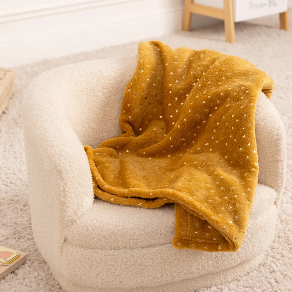 Manta Berlingot Ocre 75x100Cm