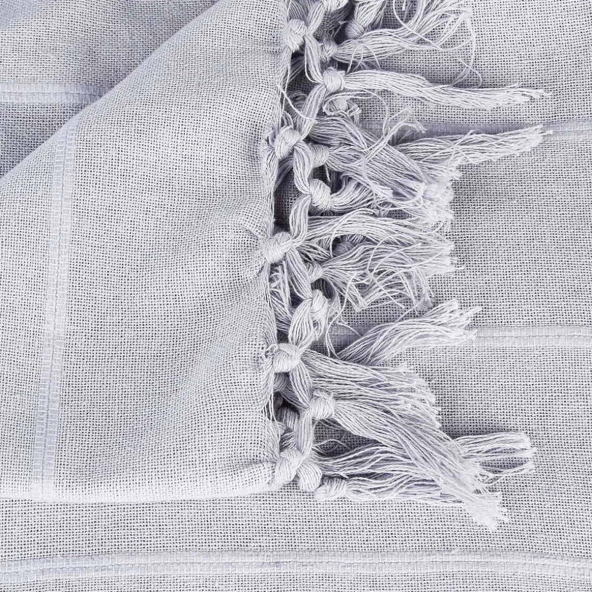 Manta Con Flecos Gris Claro 160x220Cm