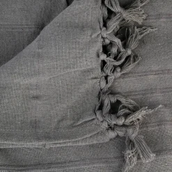 Manta Con Flecos Gris 160x220Cm