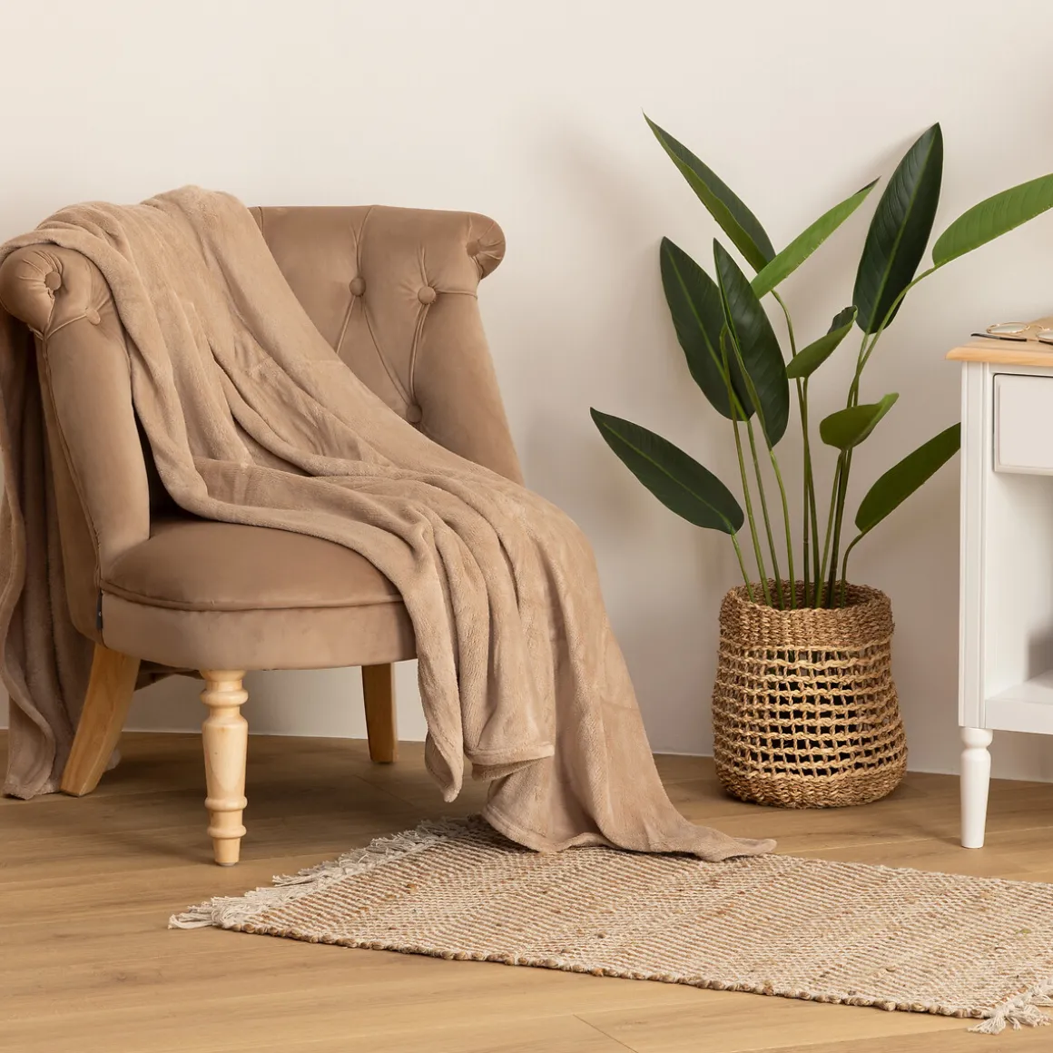 Manta Coralina Color Lino 180x230Cm