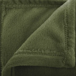 Manta de franela verde caqui 180x230cm